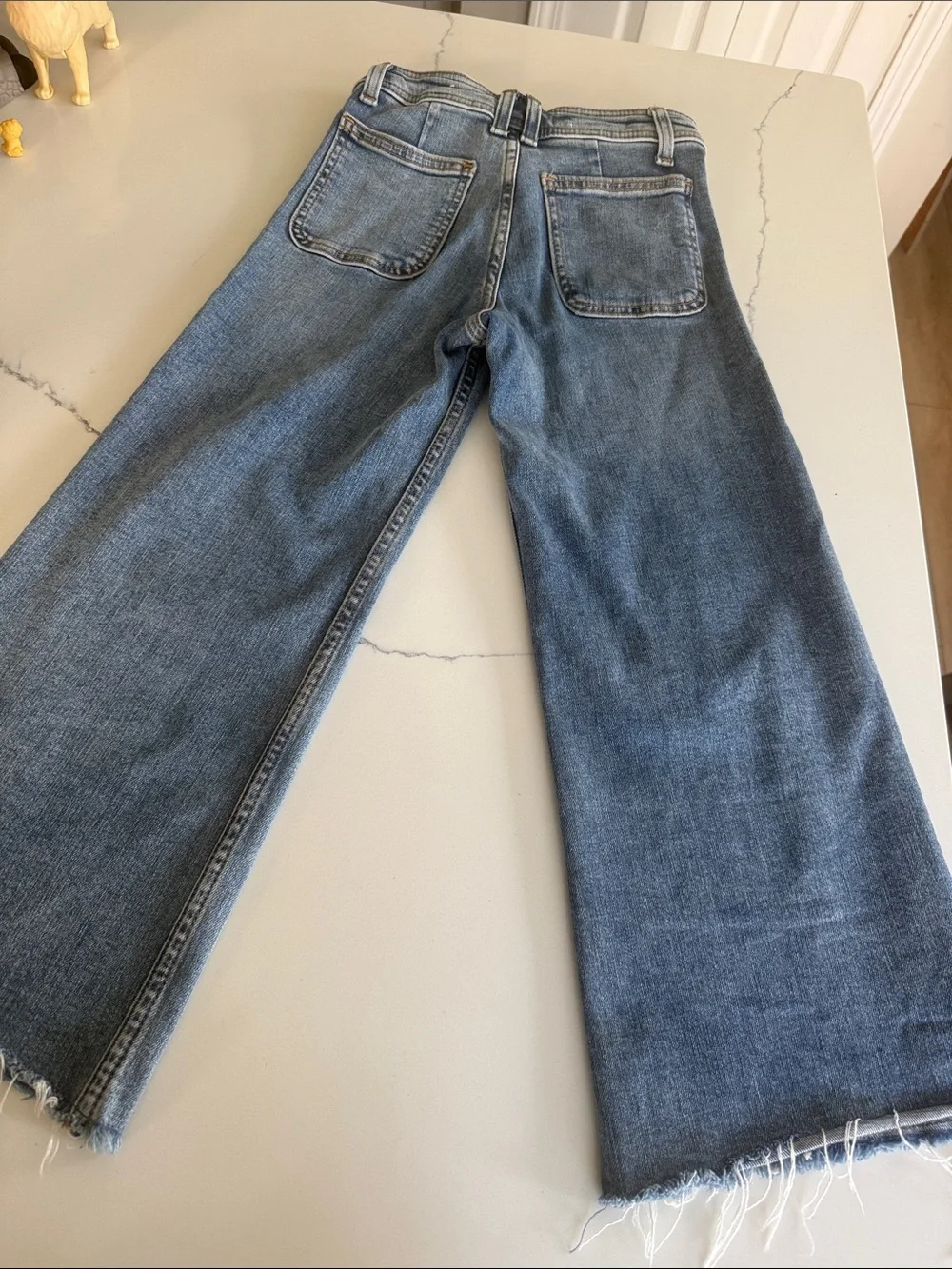Zara girls Wide Leg marine jeans Light Blue size 7